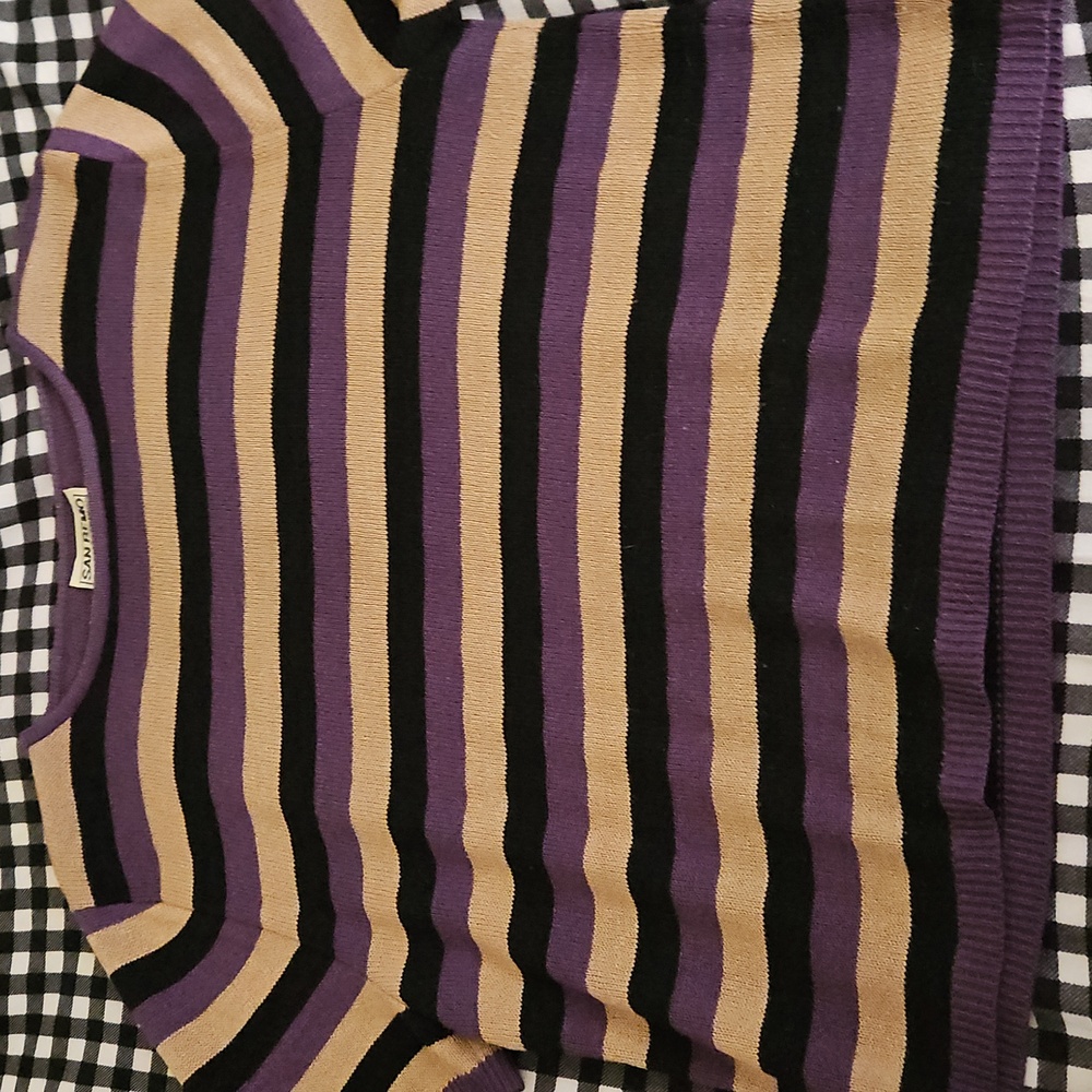 San Remo by Laura Knit Striped Sweater Size XL